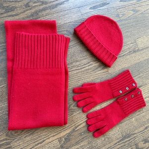 Banana Republic CASHMERE hat, glove, scarf set. NWOT